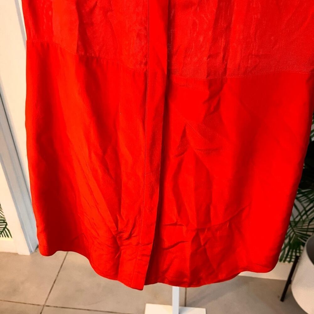 T by Alexander Wang Red Sheer Silk Shirt Dress XS - Picture 2 of 9